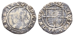 England. Tudor, Elizabeth I AR Halfgroat.