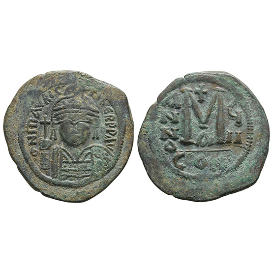 Maurice Tiberius AE 40 Nummi or Follis.