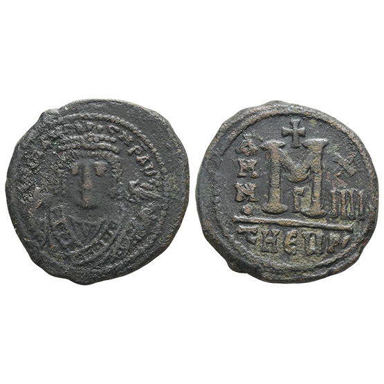 Maurice Tiberius AE 40 Nummi or Follis.