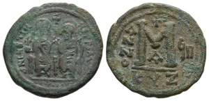 Justin II and Sophia AE Follis.