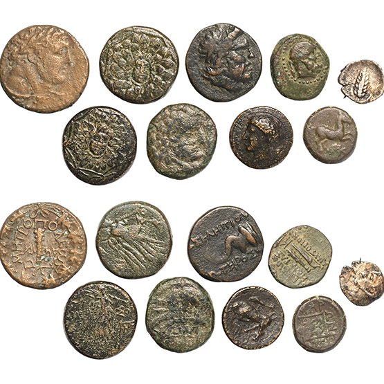 Group of Nine [9] AE Greek Coins.