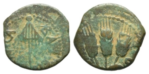 Judaea. Herodians, Agrippa I AE Prutah.