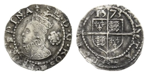 England. Tudor, Elizabeth I AR Three Farthings.