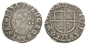 England. Tudor, Elizabeth I AR Halfgroat.