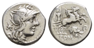 L. Caecilius Metellus Diadematus AR Denarius.