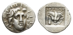 Islands off Caria. Rhodos, Rhodes AR Hemidrachm.