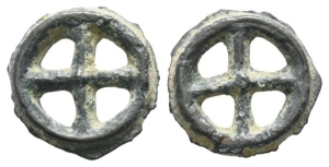 Celtic Central Gaul. Uncertain Tribe Potin Wheel Money.