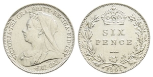 Great Britain. Hanover, Victoria AR Sixpence.