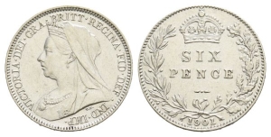 Great Britain. Hanover, Victoria AR Sixpence.