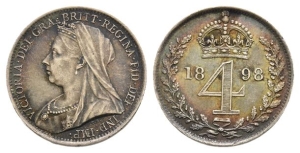 Great Britain. Hanover, Victoria AR Maundy Fourpence.