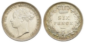 Great Britain. Hanover, Victoria AR Sixpence.