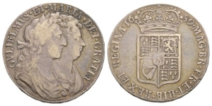 Great Britain. Stuart (Orange), William III and Mary AR Halfcrown.