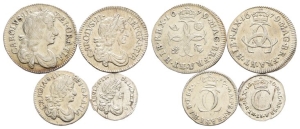 Great Britain. Stuart, Charles II AR Maundy Set.