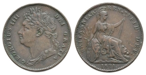 Great Britain. Hanover, George IV CU Farthing.