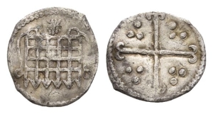 England. Stuart, James I AR Halfpenny.