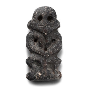 Egyptian Black Serpentine Pataikos Amulet