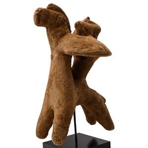 Archaic Greek Terracotta Figure of Mounted Warrior with Shield