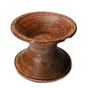 Large Indus Valley Terracotta Footed Goblet