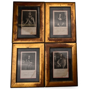 Gilt Framed Set of Historical Prints