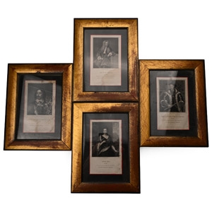 Gilt Framed Set of Historical Prints
