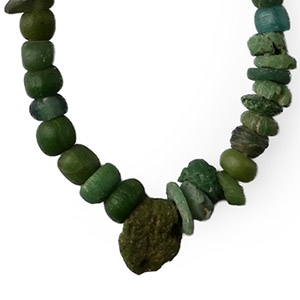 Roman Green Glass Necklace Bead String