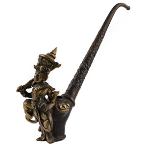 Indian Bronze Figural Opium Pipe