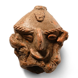 Large Western Asiatic Terracotta Statue Head