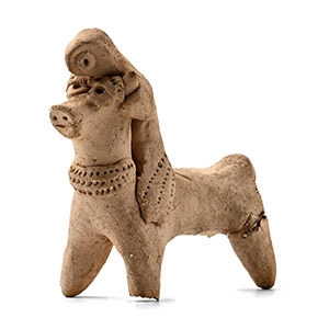 Syro-Hittite Terracotta Man Riding Bull