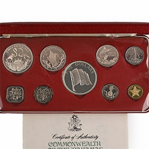 Boxed Commonwealth of the Bahamas Proof Set.