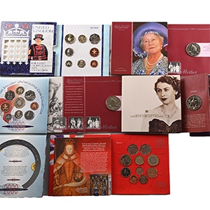 Group of Six [6] United Kingdom Brilliant Uncirculated Coin Collections and Coins.
