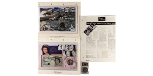 Group of Four [4] United Kingdom Golden Jubilee and D-Day Coins and Stamps.