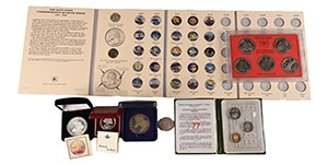 Group of Seven [7] World Coins or Medals and Set of Coins.
