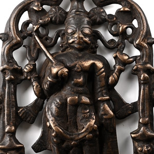 Sacred Copper-Alloy Plaque with Shiva and Attendants