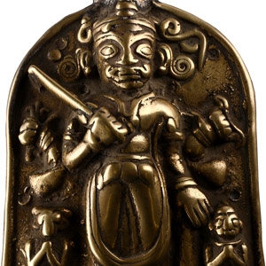 Sacred Copper-alloy Plaque with Shiva and Attendants