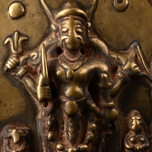 Sacred Copper-Alloy Plaque with Shiva and Attendants