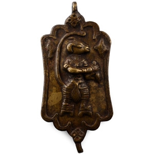 Sacred Copper-Alloy Plaque with Hindu God