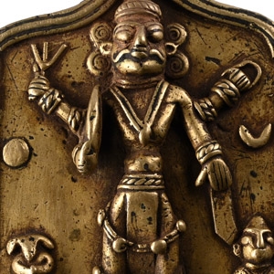Sacred Copper-alloy Plaque with Shiva and Attendants