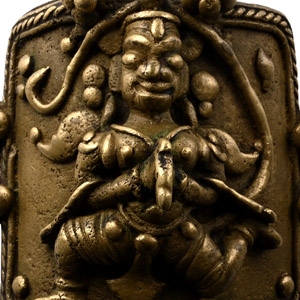 Sacred Copper-alloy Bracelet Plaque with Hindu God