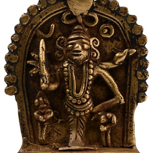 Sacred Copper-alloy Plaque with Shiva and Attendants