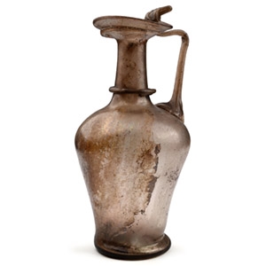 Large Roman Aubergine Glass Jug