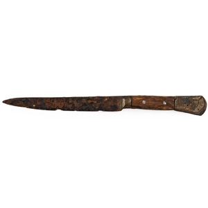 Medieval Iron Knife with Bronze Pommel