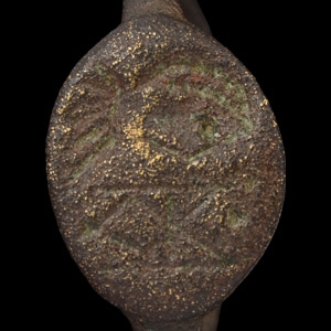 Roman Bronze Ring with Portrait Facing Right