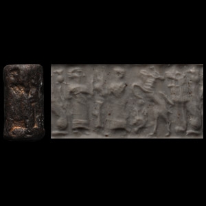 Western Asiatic Haematite Cylinder Seal with Processional Scene