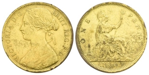 Great Britain. Hanover, Victoria Gilt CU Penny.