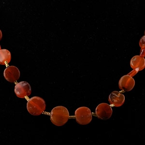 Western Asiatic Carnelian and Gold Bead Necklace