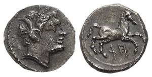 North Africa, Carthage AR Quarter Shekel.