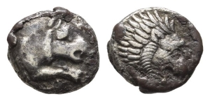 Baktria, Uncertain Mint AR Diobol.