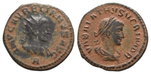 Aurelian, with Vabalathus BI Antoninianus.