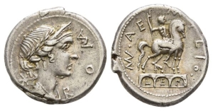 Mn. Aemilius Lepidus AR Denarius.