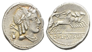 L. Julius Bursio AR Denarius.